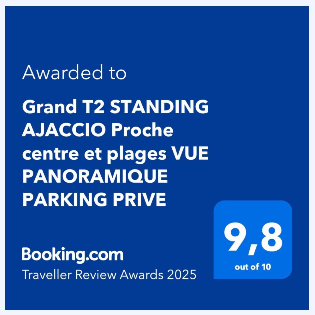 Grand T2 Standing Ajaccio Proche Centre Et Plages Vue Panoramique Parking Prive Luaran gambar